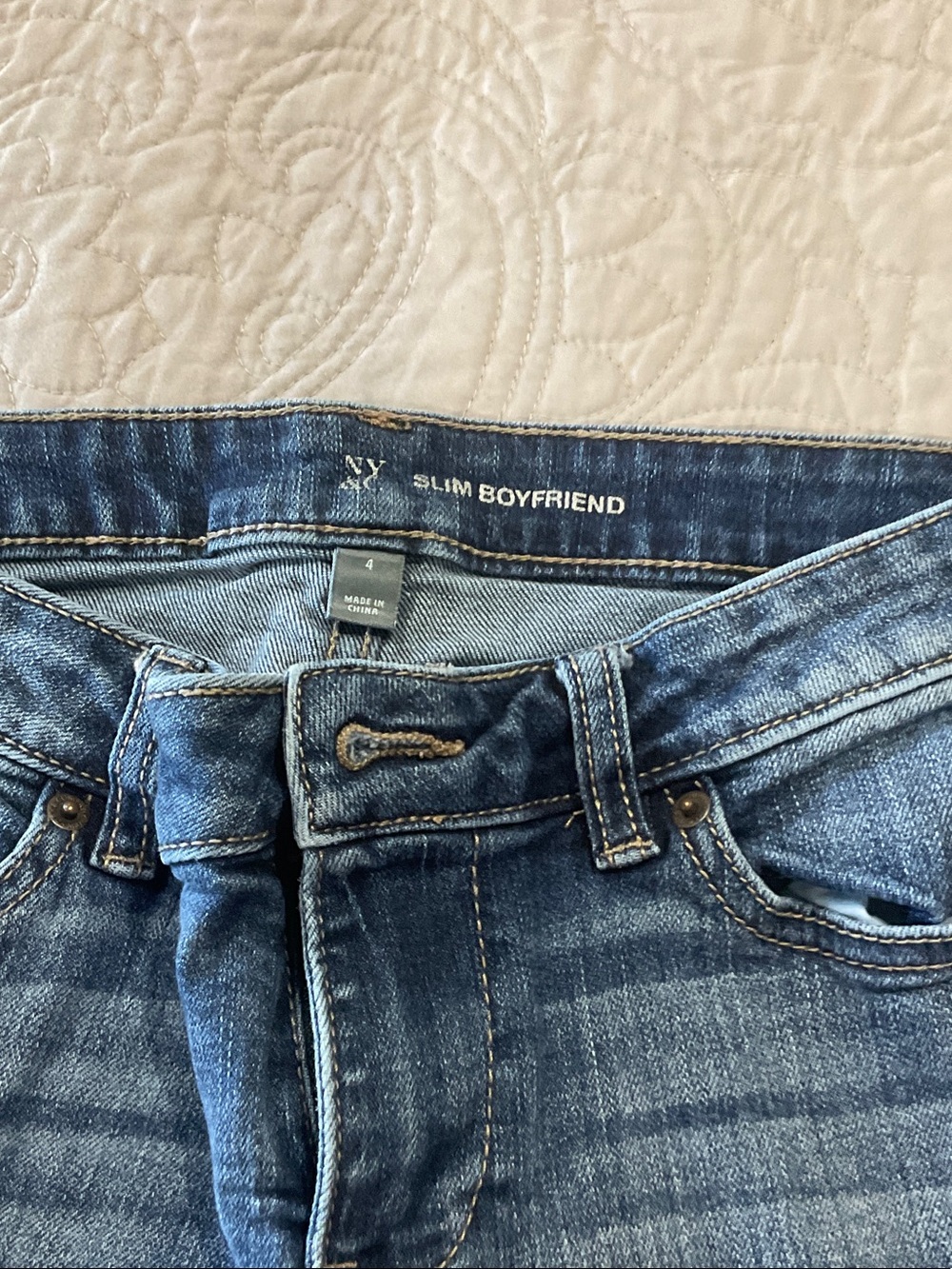 New York & Company Slim Boyfriend Jeans in Medium Blue